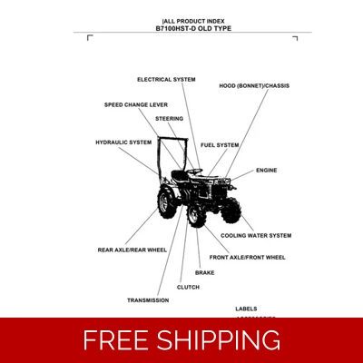 KUBOTA B7100HST-D OLD TYPE PARTS MANUAL